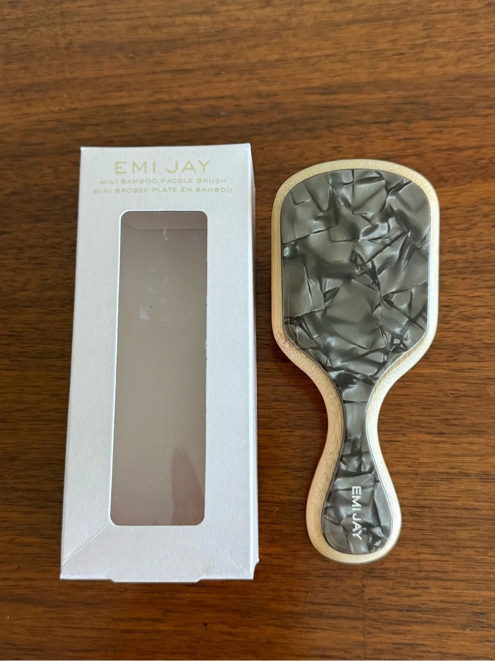 EMIJAY Mini Bamboo Paddle Brush - toasted sugar